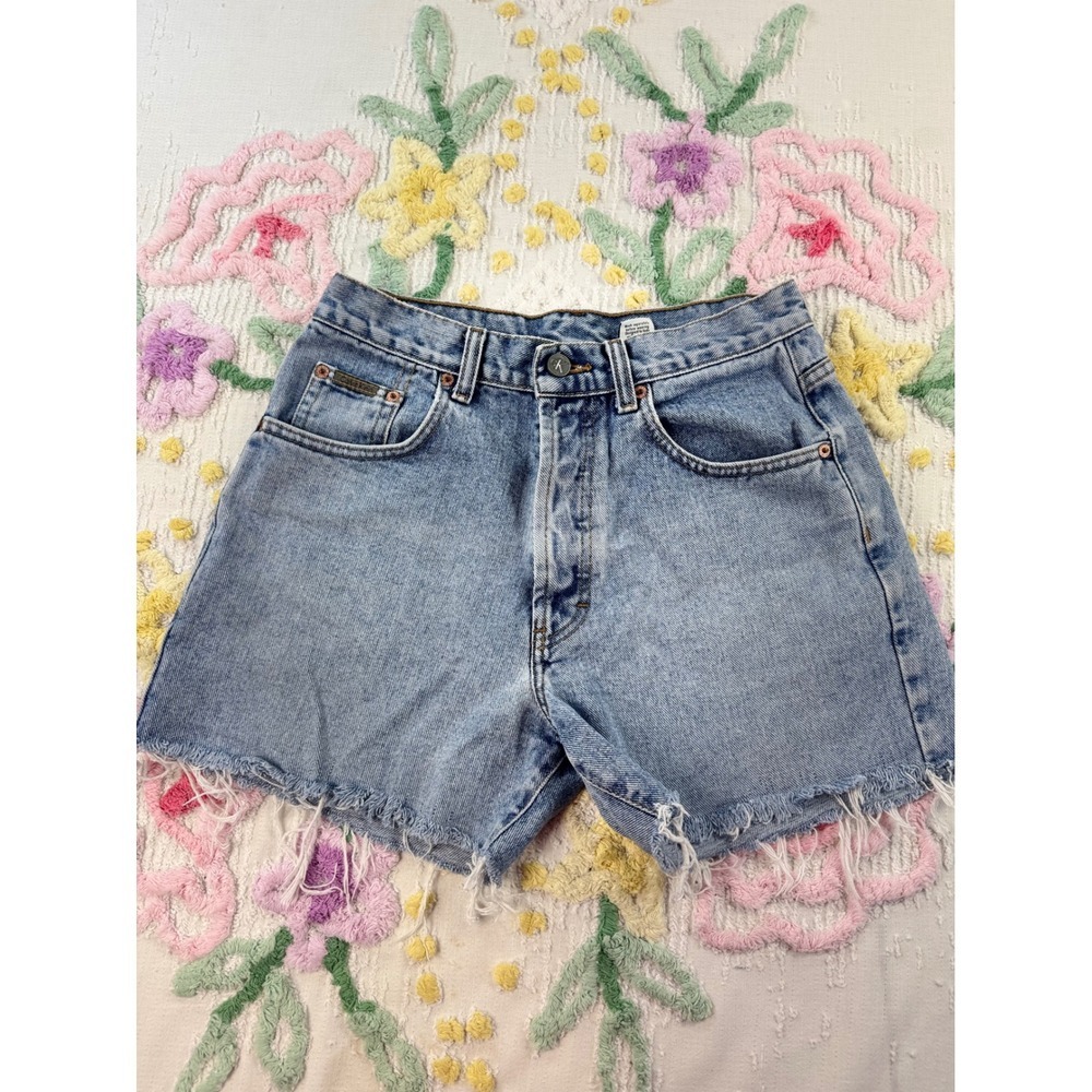 Calvin Klein Women's Jeans Shorts Light Wash Distressed‎ Cutoff Size 7